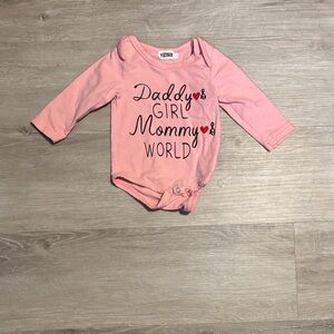 Pink Daddy's Girl Mommy's World Onesie